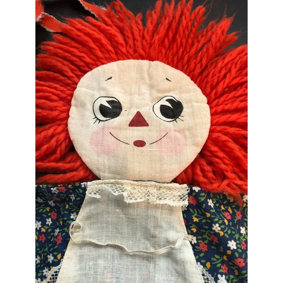 Handmade Raggedy Ann and Andy plus a Small Raggedy Ann Cosmetics Purse 1970's - Picture 13 of 14